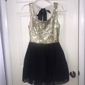Black and Gold Homecoming Dress